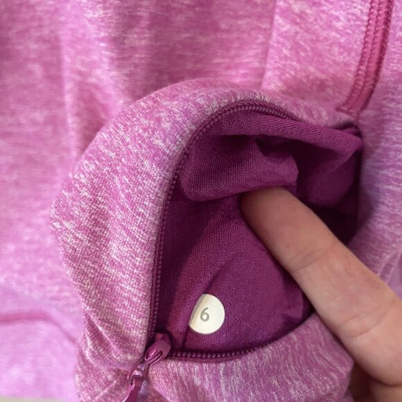 Lululemon Women’s Think Fast Long Sleeve Active Top Heathered Ultra Violent Sz6 - Picture 7 of 11